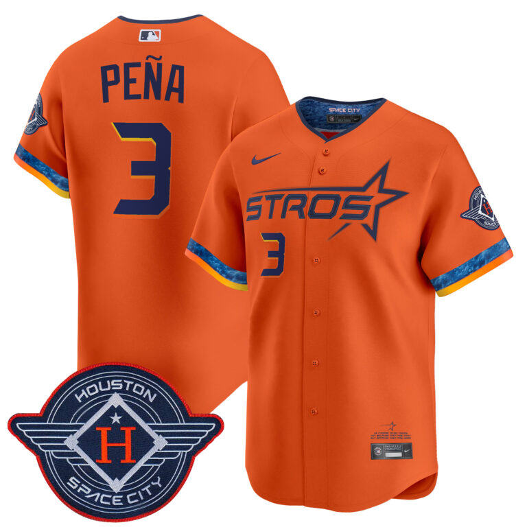Men Houston Astros #3 Pena orange 2025 City Connect Vapor Limited Stitched Jersey->houston astros->MLB Jersey